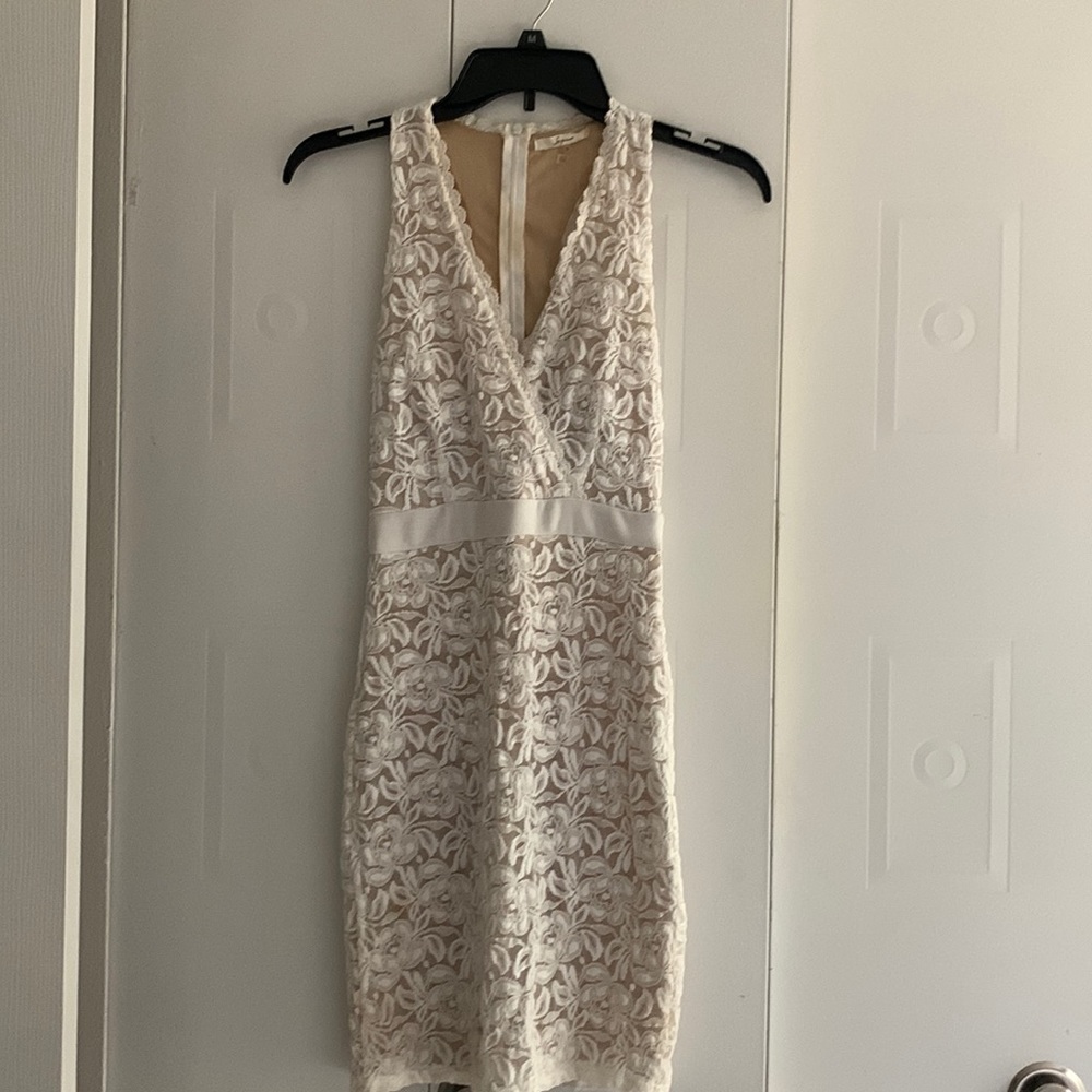 Short white lace dress